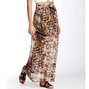 Vertigo | multi colored lined maxi skirt